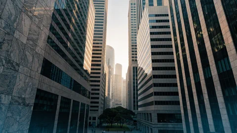 AI visual · Raffles Place, not this building
